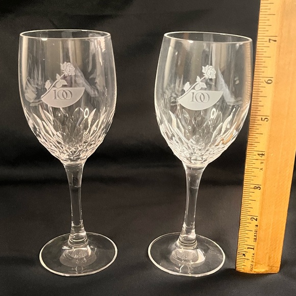 J.G Duran 2 Cristal D'Arques Wine Glasses French Crystal - Picture 2 of 5